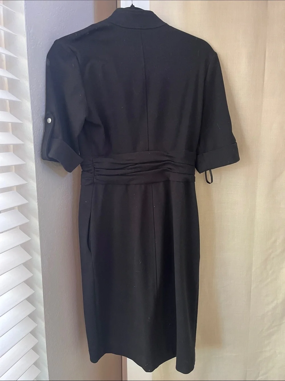 Calvin Klein Black Button-Front Midi Dress - Picture 3 of 3